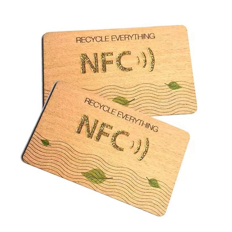 Eco Friendly  RFID wooden business hotel key card NFC bamboo business card
