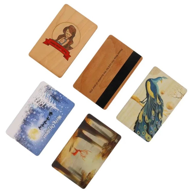 Eco Friendly  RFID wooden business hotel key card NFC bamboo business card