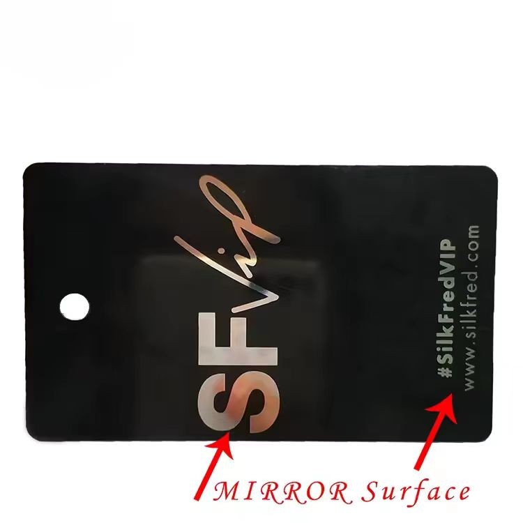 Customized PVC plastic Mirror Business Card With Logo Printing