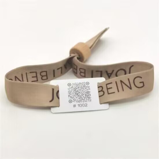 Custom Eco-friendly RFID Bamboo Fabric Wristbands with Bamboo Lock