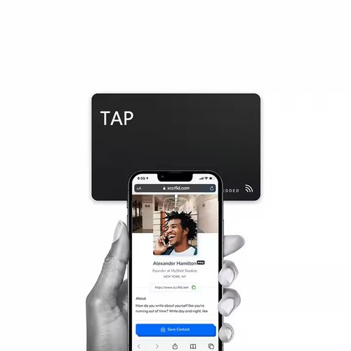 Custom Printable Social Media Rfid Business Pvc Matte Black NFC Card