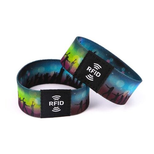 Custom RFID Elastic Wristband Personalized RFID Polyester Stretch Wrist Band