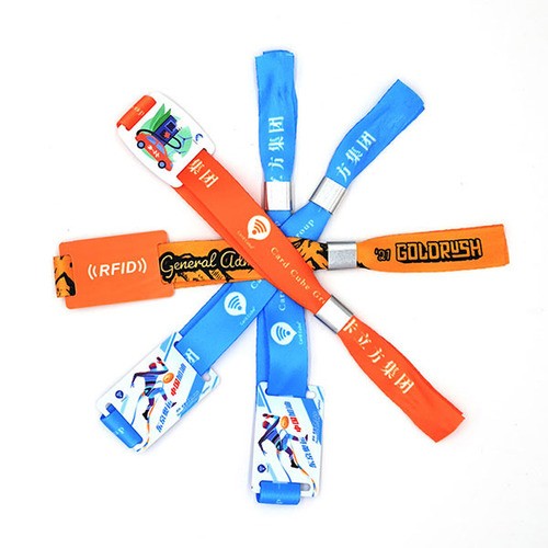 RFID PVC Card Woven Wristband For Music Festival Activity