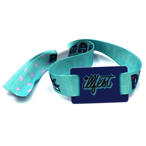 RFID PVC Card Woven Wristband For Music Festival Activity