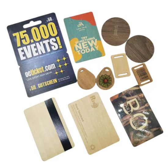 CR80 Size RFID Wooden Business Hotel Key Card
