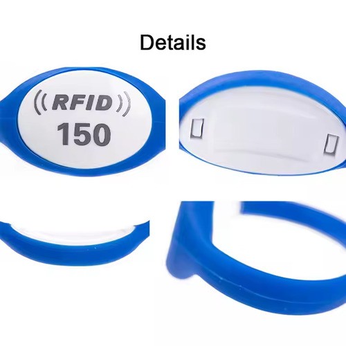 Programmable Waterproof NFC Wristband Reusable RFID Silicone Wristband For Access Control
