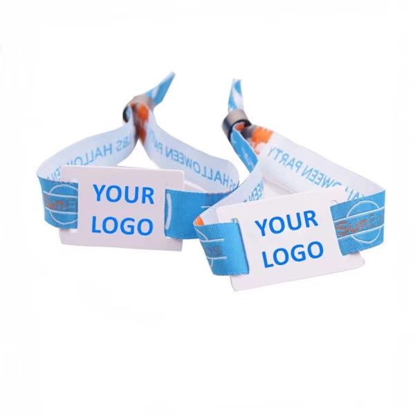 13.56MHz Adjustable RFID Polyester Wristband For Sport Musical Festival Cashless Events