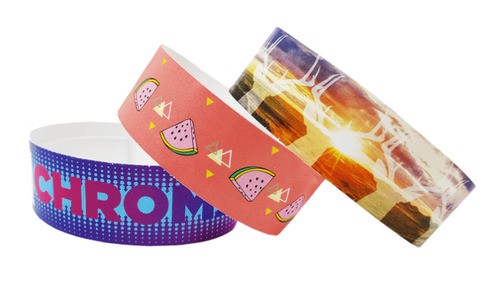 Access Control Ticket Disposable Paper Wristbands with logo Custom