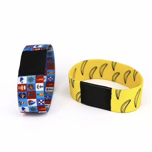 Customized Logo Printing RFID Elastic Bracelet For Amusement Park Festival Activities