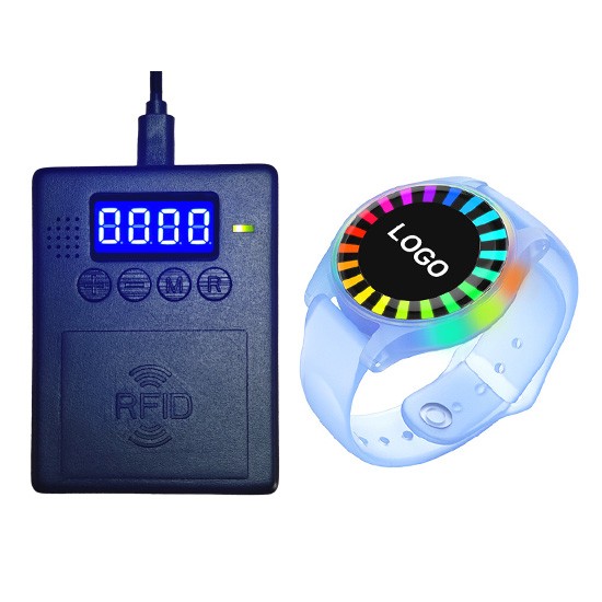 Access Control Time Management Led Wristband For Trampoline Park Time-based Attractions