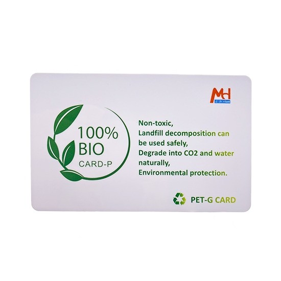 Biodegradable PETG Plastic Card Custom Logo RFID Eco-Friendly