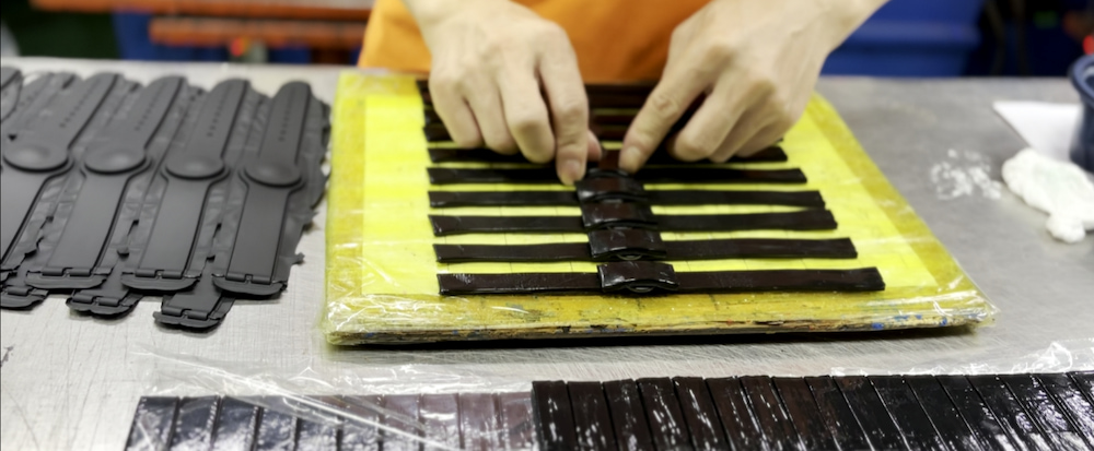 RFID nylon wristband manufacturing process in factory