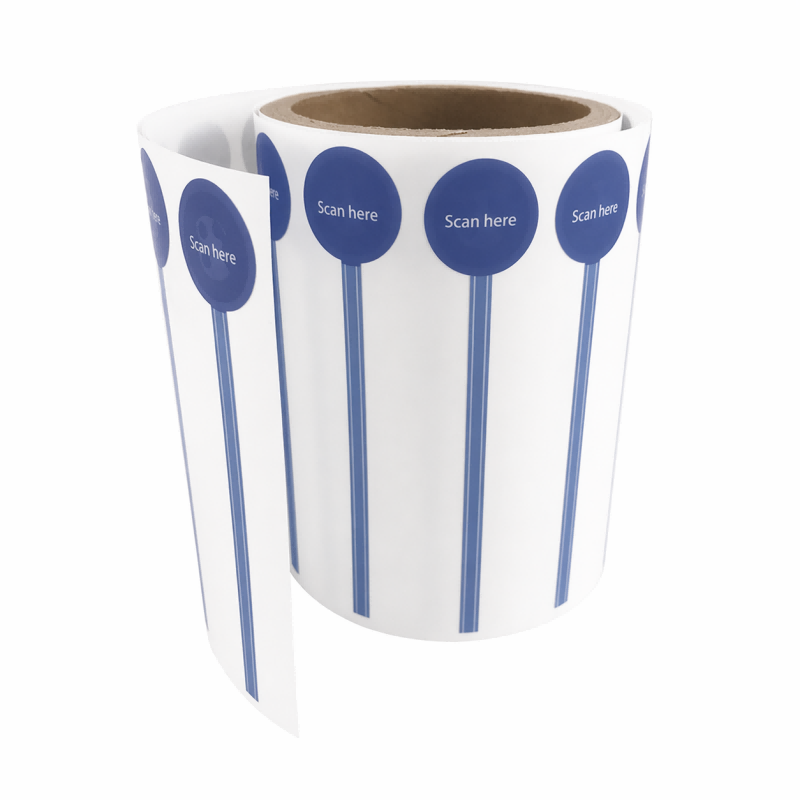 NFC wine label on bottle with smartphone tap interaction