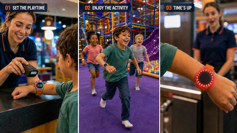Amusement park timing wristband applications Amusement park timing wristband applications