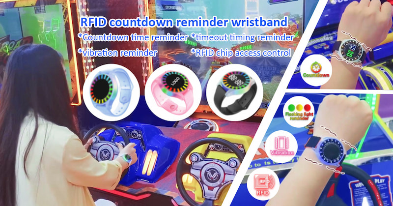 RFID countdown wristbands for timed activities in amusement parks