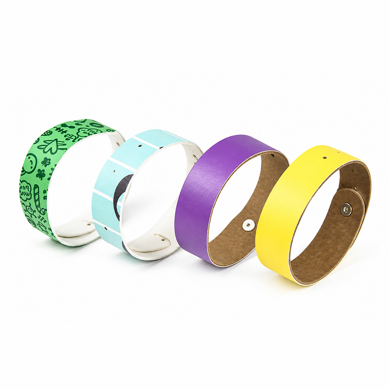 Reusable PU leather NFC wristband for access control and membership