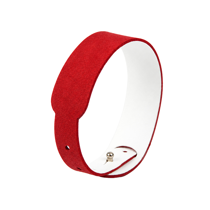 Custom printed PU leather RFID wristband with logo design