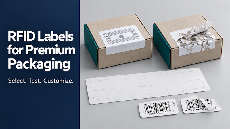 Tamper-evident RFID packaging seals and destructible label samples for premium products Tamper-evident RFID packaging seals and destructible label samples for premium products