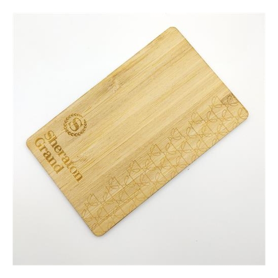 wooden hotel key card