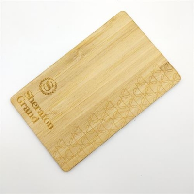 wooden hotel key card